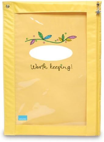Worth Keeping Sturdy Zippered Large Storage Pouch Yellow Pink and Green Flowers