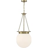 Savoy House 7-3901-3-322 Manor Vintage Traditional Modern White Opal Glass Pendant, 3-Light 180 Total Watts, 31" H x 14" W, W