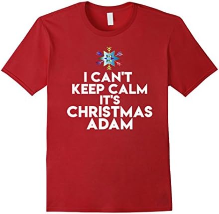 Mens Can't Keep Calm Christmas Adam T-shirt December 23rd Tee Large Cranberry