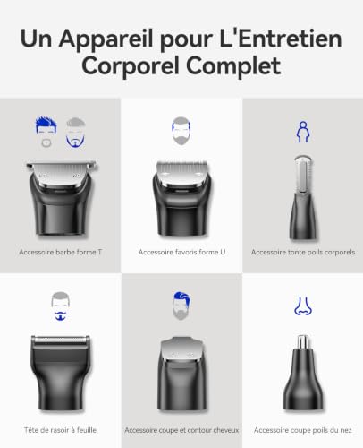 Kensen 18-in-1 Men's Beard Trimmer Kit Wet & Dry IPX6 Waterproof 120 Mins of Battery Life All-in-One Trimmer for Beard, Hair and Body, 7 Cutting Heights (3/4/6/9/11/12/15mm)