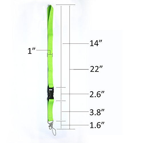 Durable Detachable Neck Strap/String Lanyard(5PCS), Multi Colors, 21", with Metal Swivel Hook, Keychain Holder, Business ID Badge Card Holder,for Cell Phone, USB, or Camera (5B)