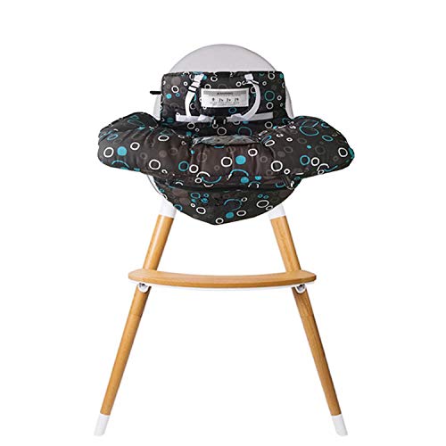2-in-1 Shopping Cart and High Chair Cover for Baby~Padded~Fold'n Roll Style~Portable with Free Carry Bag (Black Circle)