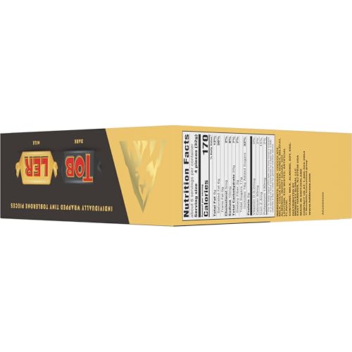 TOBLERONE TINY ASSORTED CHOCOLATE BARS VARIETY PACK (MILK & DARK), 1 GIFT BOX (25 PIECES)