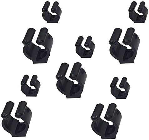 Leosport 5 Sets Fishing Rod Storage Clip Storage Holders Fishing Rod Storage Rack W Screw (Big -Hold Handle, Small - Hold Your Pole) (Black ABS)