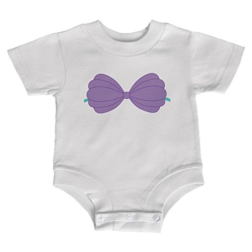 Halloween Purple Shell Bra Costume Soft Baby Crewneck One Piece