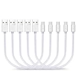 VOKOO 4326666293 Short Nylon Braided High Speed USB to Micro Charging Cables for Samsung, HTC, Motorola, Nokia, Android, and More - 8'' L - Silver - 5 Piece