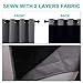 NICETOWN 100% Blackout Curtains with Black Liners, Thermal Insulated Full Blackout 2-Layer Lined Curtains, Energy Efficiency Window Draperies for Dining Room (Grey, 2 Panels, 52-inch W by 45-inch L)