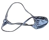 Mens Thongs G-string Underwear Bulge Pouch T-back Gold Silver US Size S/M & L/XL (L/XL, Dark Silver)
