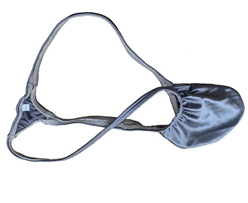 Mens Thongs G-string Underwear Bulge Pouch T-back Gold Silver US Size S/M & L/XL (L/XL, Dark Silver)