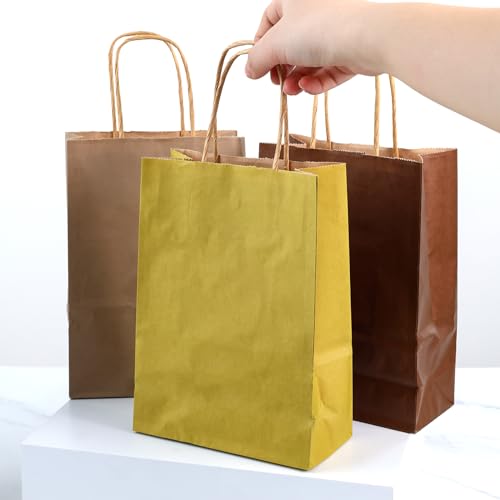 Koogel 32 Stück Geschenktüten mit Henkel, Papiertüten Bunte Kraftpapier Partytüten für Geburtstag Feiern Partys Geschenke