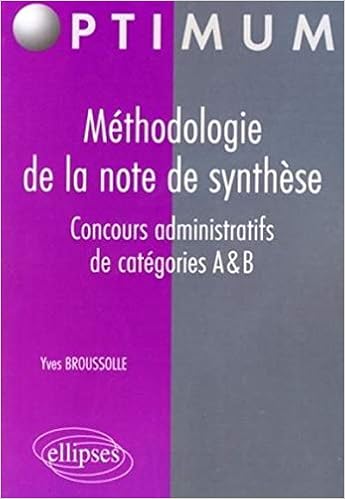 Amazon Fr Methodologie De La Note De Synthese Concours Administratifs De Categories A Et B Broussolle Yves Livres