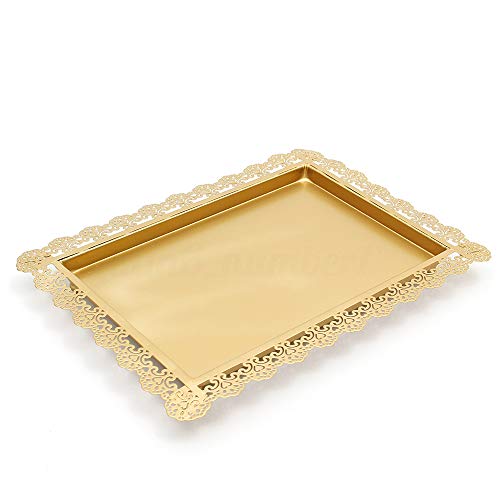 Lucky Monet 6Pcs Crystals Cake Stand Cupcake Tower Stand Wedding Plates Set Metal Round Party Dessert Display Décor with Crystals Beads (6pcs, Gold) - Thumbnail 2