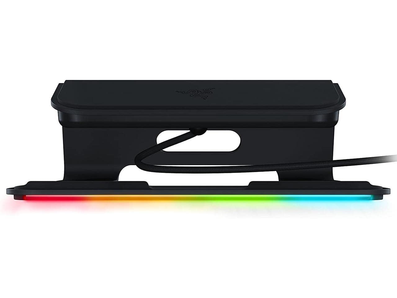 Razer Laptop Stand Chroma: 3-Port USB 3.0 Hub - Ergonomic Design - Anodized Aluminum Construction - Customizable Chroma RGB Lighting - Matte Black