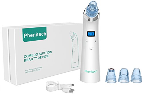 Blackhead Vacuum Remover Suction for Face Pore and Comedone Extractor with Microdermabrasion and Skin Peeling Machine Function by Phenitech