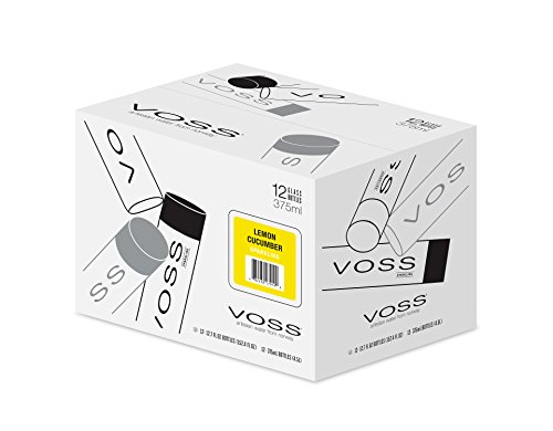 VOSS Artesian Sparkling Water, Lemon Cucumber, 375 ml Glass Bottles (Pack of 12)