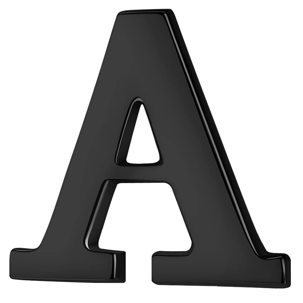 HONEY BEAR 1pc Alphabet Letters A to Z Collar Brooch Label Pins Badge for Mens' Suit/Women's Shirt for Business Gift,Black A 0.59in