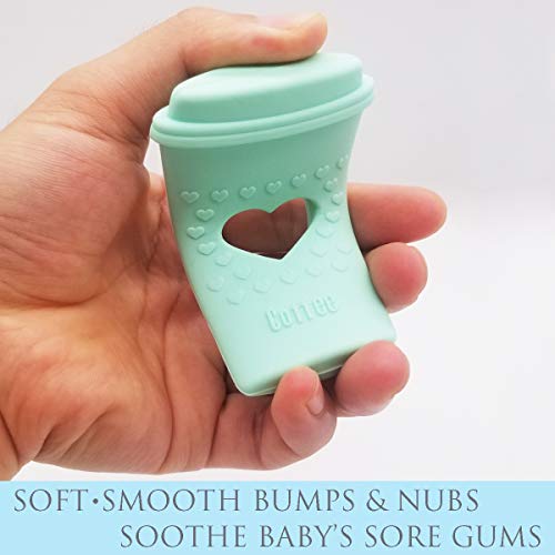 Coffee Cup Teething Toys | Baby Teether Toys with Teether Pacifier Clip Holder | BPA-Free Molar Teether Toys | Best