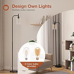 addlon LED Floor Lamp, with Hanging Seeded Glass