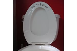 SA American Standard Put Me Down Toilet Seat Decal, Black, Oval, Modern, Vinyl, 9" W x 2" H