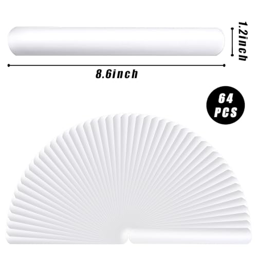 MCPINKY 64PCS Slap Bracelets White, Blank Snap Bands Party Slap Bracelets DIY Wrist Bands for Kids Birthday Party Favors School Crafts