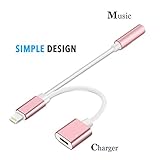 iPhone 7 / 7 plus / 8 / X adapter, (Support iOS 10.3, iOS 11) ADABUNNY 2 in 1 Lightning Adapter and Charger, Lightning to 3.5mm Aux Headphone Jack Audio Adapter for iphone 7, 7 plus, 8, 8 plus, X
