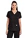 Grey's Anatomy  Women's Junior Fit 3 Pocket Mock Wrap Scrub Top, Black, Small