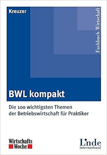 Bwl Kompakt Die 100 Wichtigsten Themen Der Betriebswirtschaft Fur Praktiker Christian Kreuzer 9783714300420 Amazon Com Books