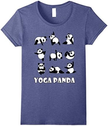 Womens Yoga Panda | Cute Bear T-Shirt for Zen, Spiritual Pet Lovers Medium Heather Blue