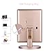 EMOCCI Lighted Makeup Mirror Tri-Fold Vanity Cosmetic Mirrors with 21 led Lights 3X 2X 1 Magnification USB Charging 180 Degree Free Rotating for Dressing Bedroom Countertop Tabletop(Gold)