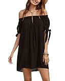 SheIn Women's Off The Shoulder Tie Cuff Shift Dress