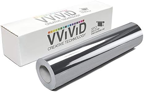 Amazon Com Vvivid Chrome Silver Gloss Deco65 Permanent Adhesive Craft Vinyl For Cricut Silhouette Cameo 20ft X 11 8 Large Roll Arts Crafts Sewing