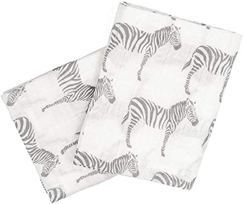 Milkbarn Organic Cotton Burp Cloths (2 pack) (Grey Zebra)
