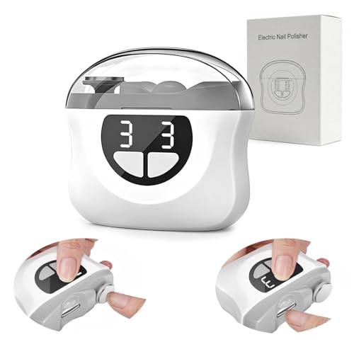 Tagliaunghie Elettrico Tagliaunghie per Piedi, 3 in 1 Tagliaunghie Automatico con LED, Tagliaunghie Elettrico Portatile per Unghie con 3 Velocità, Nessun Rumore, per Neonati, Adulti, Anziani-Grigio