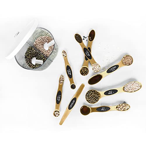 Measuring Spoons Set Stainless Steel with Leveler, Stackable