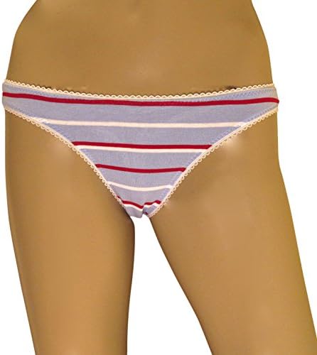 Underglam Blue with Red and White Stripe Thong M