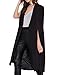 Irisie Women Structured Lapel Split Trench Longline Cape Blazer(L,Black)