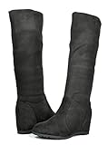 DREAM PAIRS BETSIE Women's Fashion Stylish Pull On Casual Hidden Wedge Knee High Boots
