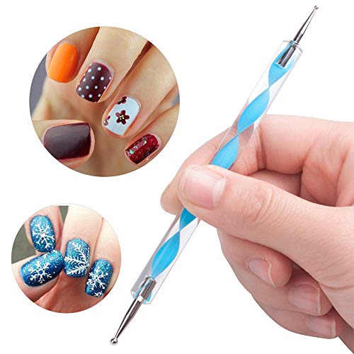 JSDOIN Set 20 Pcs Nail Art Brushes Design Set Dotting Painting Drawing Polish Brush Pen Tools (15Pcs) (Nail Art 10Pcs)