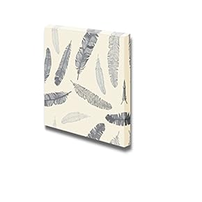 Canvas Prints Wall Art - Seamless Flying Feather Pattern |Seamless Pattern Modern Wall Art Ready to Hang - 12" x 12"