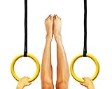Gymnastic Rings with Straps - Crossfit Training Workout Rings - Train for Gymnastics or Just for Fun - Better and More Durable Than Wood
