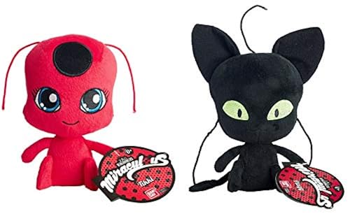 Miraculous: Tales of Ladybug Cat Noir TIKKI PLAGG Plush Set