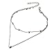 Double Layered Heart Pendant Necklace,Haluoo Women Fashion Delicate Beads Tassel Choker Necklace Dainty Tiny Love Heart Clavicle Necklace for Girls Ladies Trendy Jewelry (Silver)thumb 2