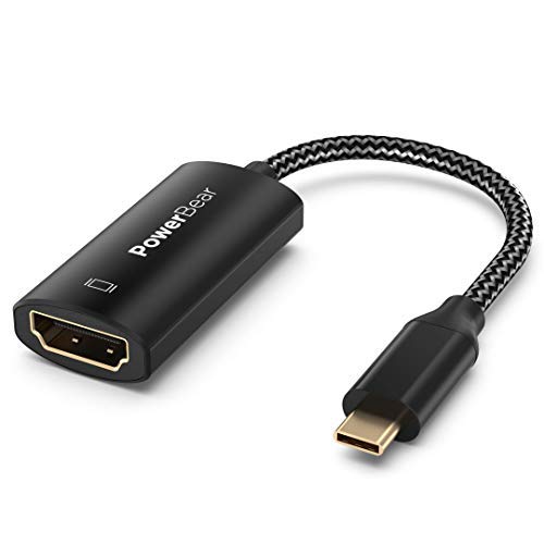 PowerBear 4K USB C to HDMI Adapter [60Hz] for MacBook Pro and Type C Devices [7.25"] M/F