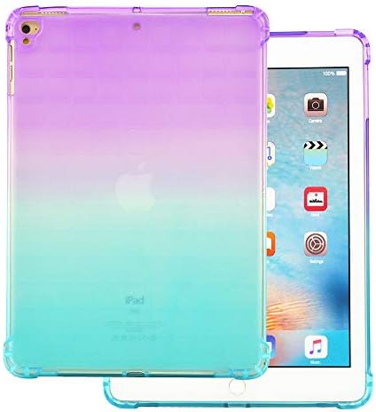I Pad 9.7 Case Compatible Wth iPad 9.7 Cases 2017 2018 Air 1 Air 2 Shell A1822 A1823 A1893 A1954 Cover Clear 6gen 5 6 5th 6th Gen Generation IP Apad Shell Bumper iPad9.7 Cover (Purple-Green)