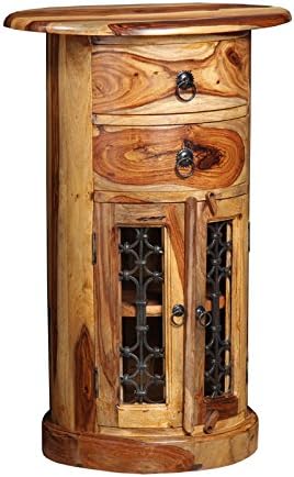 Jali Sheesham Furniture Oval Drum Chest Living Room Furniture