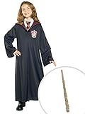 Harry Potter Gryffindor Costume Kit Kids Large Robe With Hermione Wand