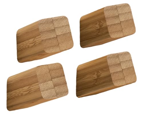Comfify Set Of 4 Bamboo Wall Hooks - Heavy Duty, For Coats, Towels, Hats, Hallway Or Bathroom