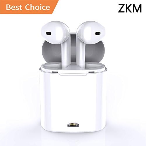 ZKMKJ True Wireless Headphones, Bluetooth Earbuds Stereo Earphone Cordless Hand-free Headsets for Apple AirPods iPhone X, 7, 7 plus, 8, 8 plus, 6s, 6S Plus with Charging Case