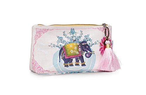 Papaya Art Little Elephant Bohemian Vegan Pink Travel Pouch Cosmetic Make-up Bag