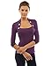 PattyBoutik Women Bolero Button Long Sleeve Blouse (Purple Medium)